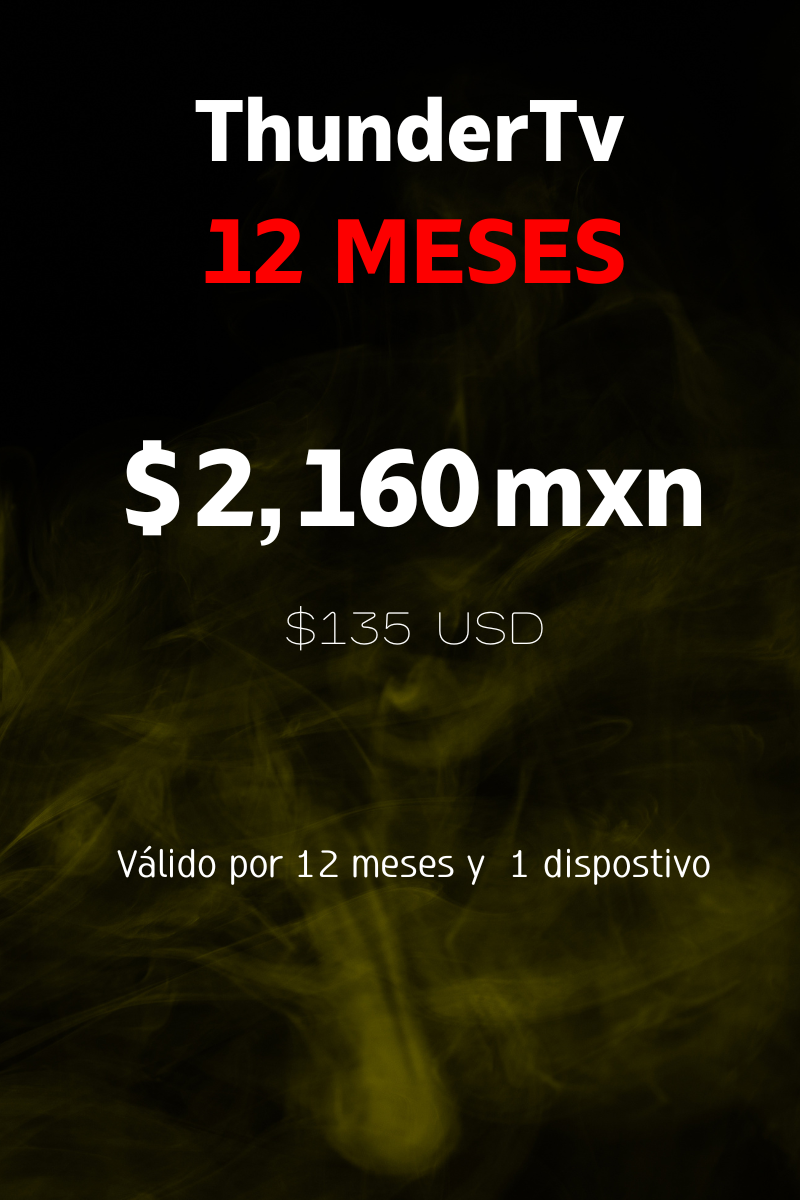 Servicio de streaming Thunder TV 1 año