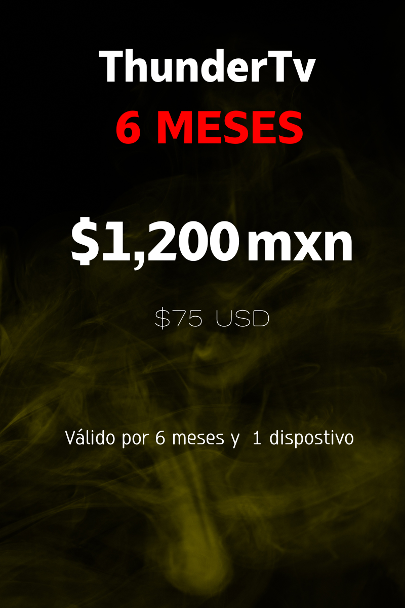 Servicio de streaming Thunder TV por 6 meses