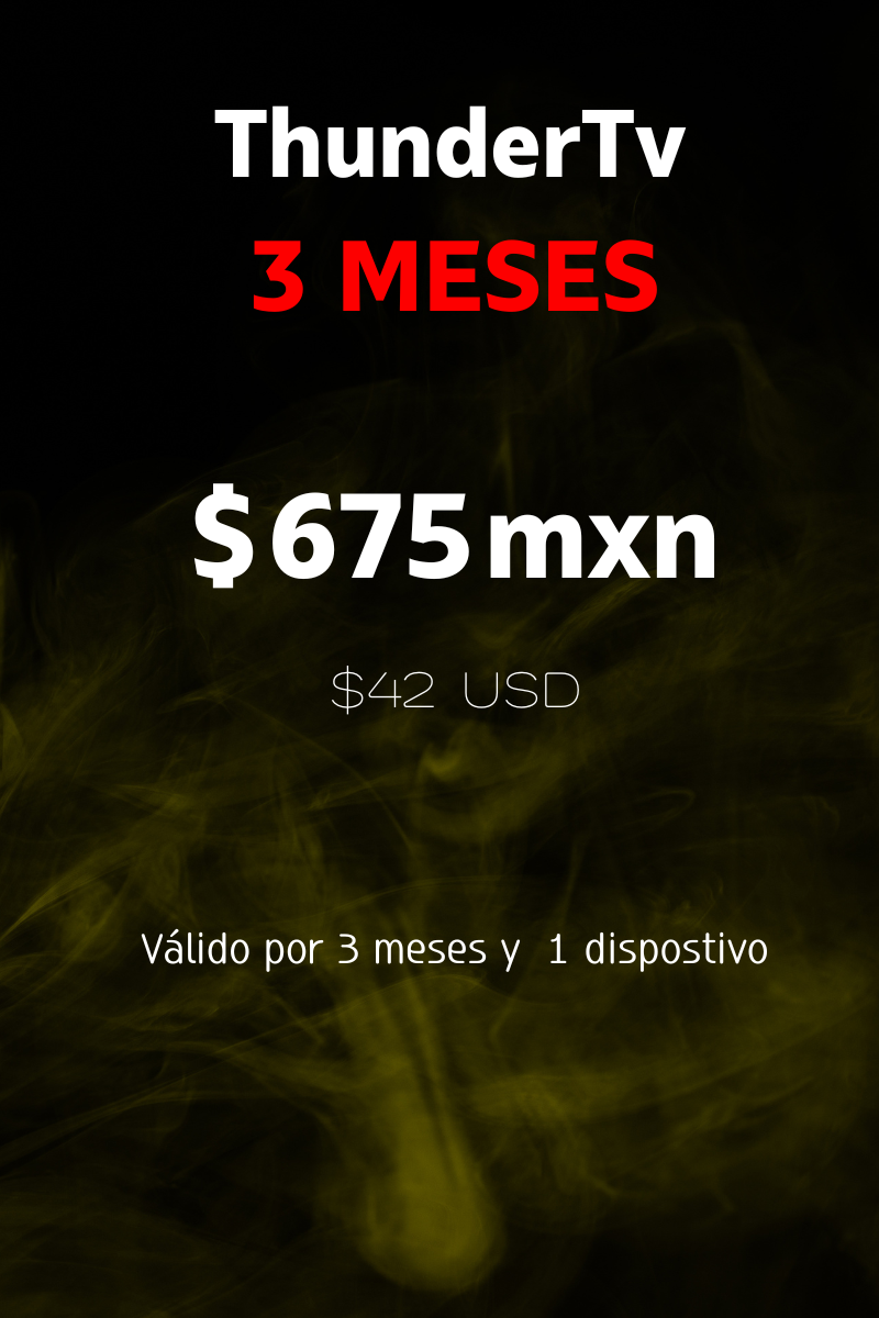 Servicio de streaming Thunder TV por 3 meses
