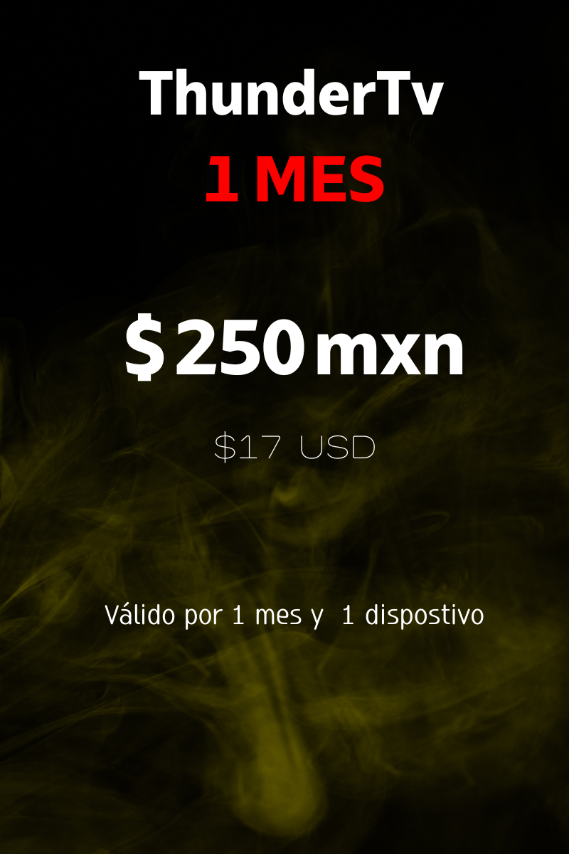 Servicio de streaming Thunder TV 1 mes
